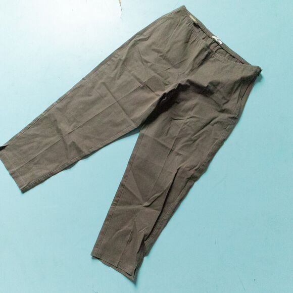 Eileen Fisher Organic Cotton Straight Leg Flat Front Cropped Pant Size Medium - Picture 1 of 7